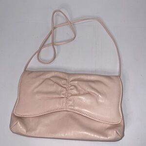 Vintage 80's Baby Pink Leather Shoulder Bag